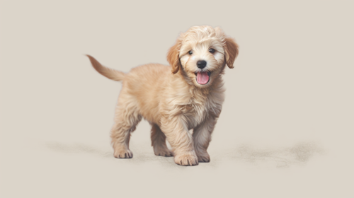 happy Mini Labradoodle pup